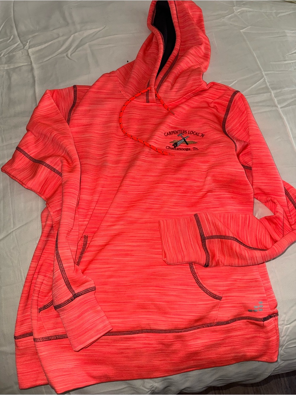 bcg Coral Pink Hooded Pullover Sweatshirt